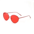 Occhiali da sole ovali retro punk con montatura in metallo rosso e lenti rosse - Montatura Rossa Lenti Rosse