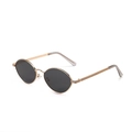 Retro-Sonnenbrille in Ovalform mit schwarzen Gläsern und glitzerndem Gold-Metallgestell - Goldener Rahmen Graue Gläser