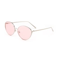 Occhiali da sole punk rétro con montatura in metallo argento e lenti rosa chiaro - Montatura Argento Lente Rosa