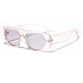 Y2K futuristic large square sunglasses with transparent pink frame and gradient lenses - Transparent Pink