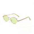 Stylische ovale Sonnenbrille mit hellgrünen Gläsern und elegantem Goldrahmen für einen Rap-Look - Grün