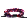 Braided gradient reflective bracelet in red, purple and pink with black toggle clasp - Plain Red