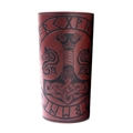 Protège-bras en cuir marron avec gaufrage du marteau de Thor Mjölnir et runes nordiques - Marron