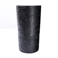 Protège-bras en simili cuir noir avec relief Mjölnir nordique et motifs de runes - Noir