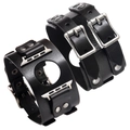 Cinturino a polsino in pelle nera vintage per Apple Watch con fibbie in metallo retrò - 38/40mm / Nero
