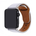 Light grey PU leather watch strap with brown lining and silver connectors for iWatch - Silver Gray 38-40