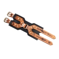Bracelet punk large en cuir avec rivets en bronze vintage et doubles sangles à boucle - Forme en X