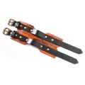 Bracelets larges en cuir punk avec rivets en bronze et double boucle de réglage - Barre