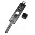 Bracelet Apple Watch en cuir noir vintage avec anneaux argentés et rivets décoratifs - Noir 42/44MM