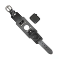 Retro Lederarmband in Schwarz mit Wolf-Prägung passend für Apple Watch Modelle - 38/40 / Schwarz