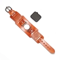 Brown vintage leather strap with ethnic compass embossing for Apple Watch bands - 38/40mm / Orange