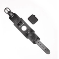 Cinturino a polsino in pelle nera con totem aquila per Apple Watch serie - 38-40 / Nero