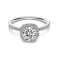 Classic S925 sterling silver halo ring featuring a brilliant round cubic zirconia center stone - US Size 5 / Silver (DY121464)