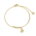 S925 sterling silver butterfly bracelet featuring mixed chain design and faceted beads - 925 Silver / Gold (DY150579-S-K-NA)