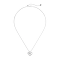 Collana a quadrifoglio in argento sterling S925 con intarsio in madreperla bianca - Argento 925 / Platino (DY191644-S-W-WH)