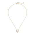 Collana in argento S925 dorato con ciondolo a quadrifoglio in madreperla bianca e diamante - Argento 925 / Oro Champagne (DY191644-S-X-WH)
