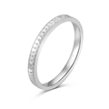 Elegant S925 sterling silver ring featuring vintage milgrain heart relief patterns - Size 4 / White Gold