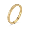 S925 sterling silver gold ring featuring heart embossed patterns and beaded edges - Size 4 / Gold