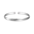 Bracelet jonc ouvert en argent sterling S925 avec une texture ondulée en spirale raffinée - Argent 925 / Or Blanc