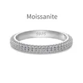 Anello eternity a doppia fila in argento 925 con moissanite e incisione marchio - US 5 / Argento