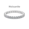 Moissanite eternity ring in S925 sterling zilver met een volledige cirkel briljante diamanten - US 5 / Witgoud