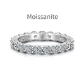 Elegant S925 sterling silver eternity band featuring sparkling moissanite stones - US 5 / Moissanite Row Style / White Gold
