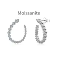 Elegant S925 sterling silver C-shaped Moissanite stud earrings for women wedding - White Gold (DO110004-S-W-WH)