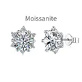 Elegante 2 Karat Moissanit-Ohrstecker in Schneeflocken-Design aus S925 Sterlingsilber - Schneeflocken-Design Platingold (DO1D0020-S-W-WH) / 925er Silber