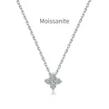 Elegante collana in argento sterling S925 con ciondolo a quadrifoglio in moissanite brillante - Stile Moissanite Quadrifoglio (DO190023-S-W-WH) / Argento 925