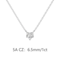 Collier cœur en argent S925 avec pendentif oxyde de zirconium 5A 6,5mm 1ct - Collier Pendentif Cœur (DY191708) / 6.5MM/1CT / Or blanc