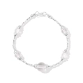 Elegant S925 sterling silver beaded bracelet featuring clear crystals and S-hook clasp - 925 Silver / Silver White Crystal (DY150404-S-S-TM)