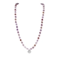 Collar de plata de ley S925 con cuentas de fantasma púrpura y colgante de bola de plata - Plata 925 / Plateado