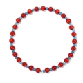 Elegante pulsera de plata S925 con ágata roja natural y piedras apatita azul - Plateado (DY150413)