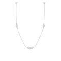 Elegante collana di perle in argento sterling S925 con catena delicata per donne - Stile a Catena Sottile con Perle (DY191255) / Argento 925