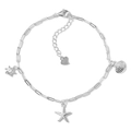 Bracciale oceano in argento S925 con ciondoli stella marina, conchiglia e zircone - Argento 925 / Argento