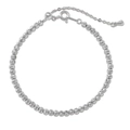 Elegante bracciale in argento sterling S925 con perle diamantate e catenina regolabile - Argento 925 / Argento (DY150338-S-W-NA)
