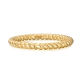 Größe 7 vergoldeter S925 Sterlingsilber Ring mit elegantem gedrehtem Seiltextur Design - US 6 / Gold