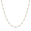 S925 sterling silver beaded necklace featuring a two-tone gold and silver design - 925 Silver / Gold + Silver