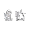 S925 sterling silver stud earrings with sparkling multi-shape ice flower cut crystals - Multi-cut Clear Rhinestone Geometric Earrings (DY110365-S-W-WH) / White Gold