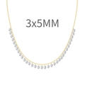Exquisite gold-plated S925 sterling silver necklace featuring 3x5mm oval cubic zirconia - Dense Oval Linked Style (DY191198) / 925 Silver / 3x5mm / Gold