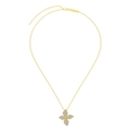 Sparkling S925 sterling silver butterfly flower necklace with gold finish for women - Gold Necklace / 925 Silver