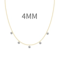 Halskette aus vergoldetem S925-Sterlingsilber mit fünf 4mm Kristallanhängern - 925er Silber / Gold (4mm)
