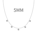 Elegante S925 Sterling Silber Halskette mit fünf funkelnden 5mm Zirkonia Anhängern - 925er Silber / Silber (5mm)