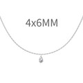 Elegant S925 sterling silver necklace with a 4x6mm pear-cut water drop pendant - Water Drop Solitaire Style (DY191189) / 925 Silver / 4x6MM / White Gold