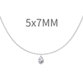 S925 sterling silver necklace featuring 5x7mm pear cut teardrop pendant for women - Water Drop Solitaire Style (DY191189) / 925 Silver / 5X7mm / White Gold