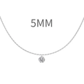 Minimalist S925 sterling silver necklace featuring a 5mm round sparkling gemstone pendant - 5mm / Silver (DY191187)