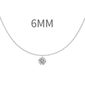 S925 sterling silver mermaid tear necklace with 6mm cubic zirconia round pendant - 6mm / Silver (DY191187)