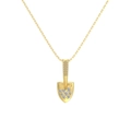 Collier avec pendentif pelle unique en argent S925 doré serti de zircons blancs brillants - Style Ton Or (DY191424-S-G-WH)