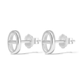Pendientes de plata de ley S925 con diseño minimalista de nariz de cerdo pulida - Plata 925 / Plateado