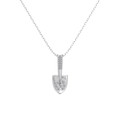 Élégant collier en argent sterling S925 avec pendentif pelle et incrustation de cristaux - Style Ton Argent (DY191424-S-W-WH)